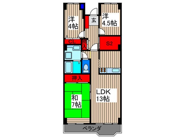 ソフィア上尾Ｂ棟(407)の物件間取画像